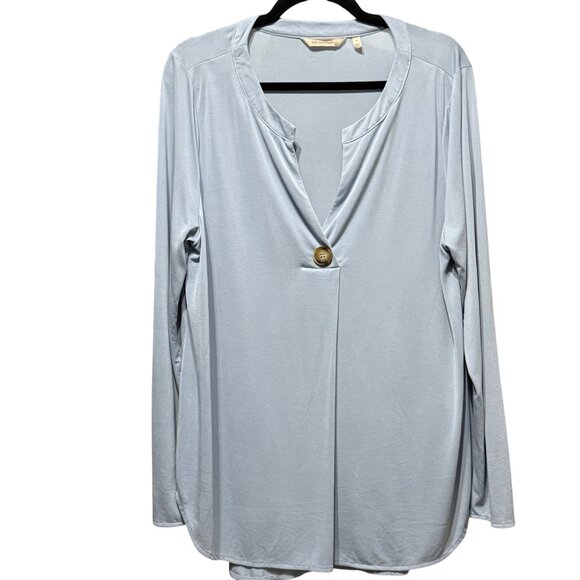 Soft Surroundings Womens XL Light Blue Modal Blend Long Sleeve Tunic Top - Picture 1 of 5